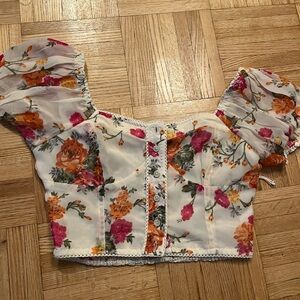 Forever 21 Floral Button-Front Blouse